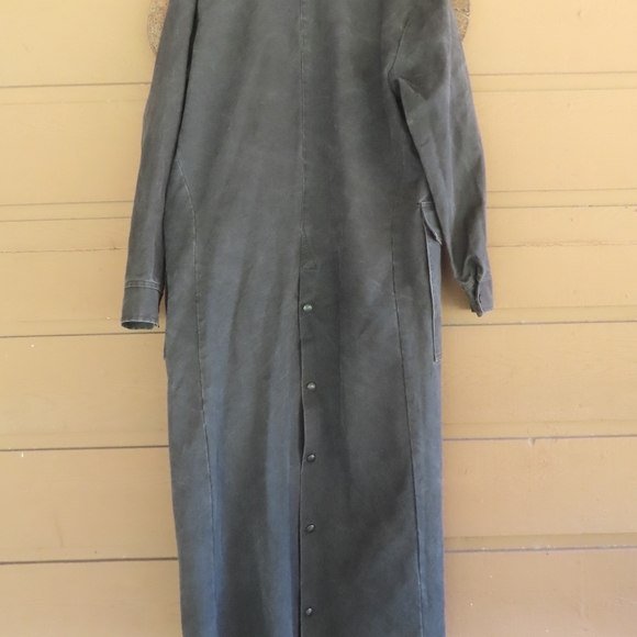 VTG Saddlesmith Outfitters by Action Thick black Denim Duster Ranch Coat, XXS - Picture 2 of 6